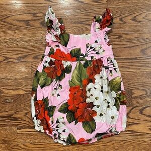 Dolce & Gabbana Pink Floral Baby Outfit